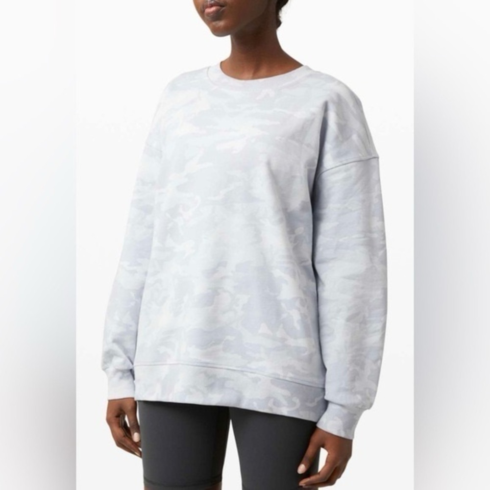 Lululemon grey and white camo crew-neck
